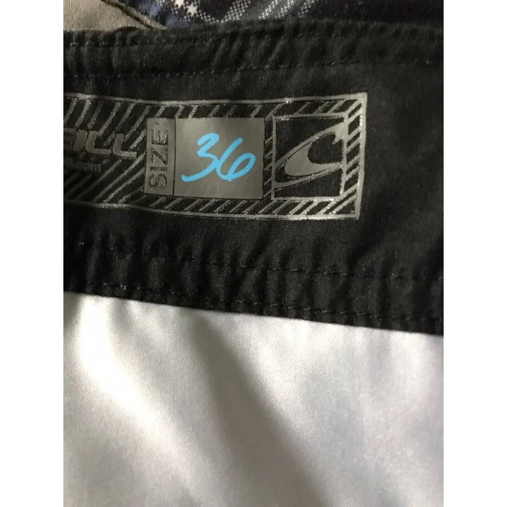 ONEILL Board-shorts Gray Blue Plaid Swim‎ Suit Trunks Beach Size 36 10.5 inseam